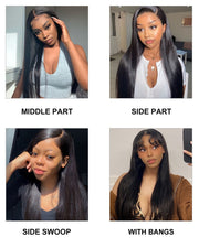 Body Wave and Straight Hair 13X4 Front Lace Wigs Natural Color