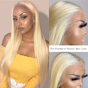 Blonde # 613 Body Wave and Straight  5x5 Swiss Lace Closure  Wigs