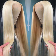 Blonde # 613 Body Wave and Straight  5x5 Swiss Lace Closure  Wigs