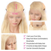 Blonde # 613 Body Wave and Straight  5x5 Swiss Lace Closure  Wigs