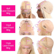 Blonde # 613 Body Wave and Straight  5x5 Swiss Lace Closure  Wigs