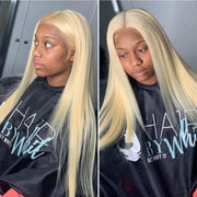 Blonde # 613 Body Wave and Straight  5x5 Swiss Lace Closure  Wigs