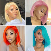Color Bob Wigs 5X5 Swiss Lace Closure
