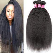 Kinky Straight Virgin Hair Extensions Natural Color 1 Bundle