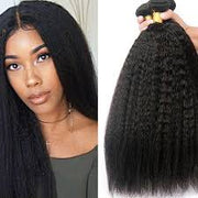 Kinky Straight Virgin Hair Extensions Natural Color 1 Bundle
