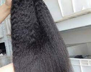 Kinky Straight Virgin Hair Extensions Natural Color 1 Bundle