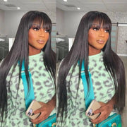 Glueless Straight and Body Wave Front Lace Wigs 13X4 With Bangs