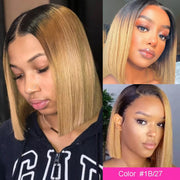 Color Bob Wigs 5X5 Swiss Lace Closure