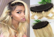 Blonde #613/T1B-613 Virgin Hair Extensions 3 Bundles with 13x4 lace frontal