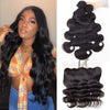 Body Wave Virgin Hair Extensions Natural Color with 13X4 Lace Frontal