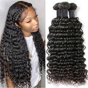 Deep Wave 100% Unprocessed Virgin Hair Extensions Natural Color 3 Bundle Deal