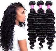 Deep Wave 100% Unprocessed Virgin Hair Extensions Natural Color 3 Bundle Deal