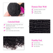Deep Wave Virgin Hair Extensions Natural Color 1 Bundle