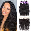 Curly Wave 100% Unprocessed Virgin Hair Extensions Natural Color with 13X4 Frontal