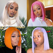 Color Bob Wigs 5X5 Swiss Lace Closure